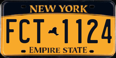 NY license plate FCT1124