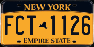 NY license plate FCT1126