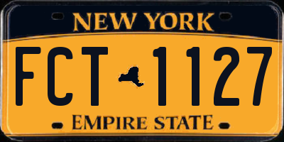 NY license plate FCT1127