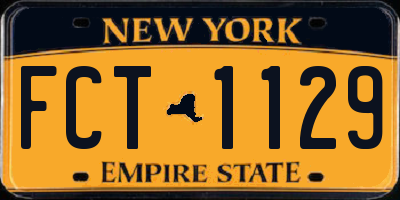 NY license plate FCT1129