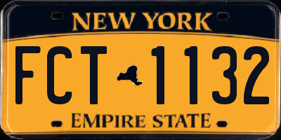 NY license plate FCT1132