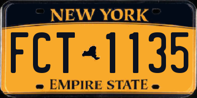 NY license plate FCT1135