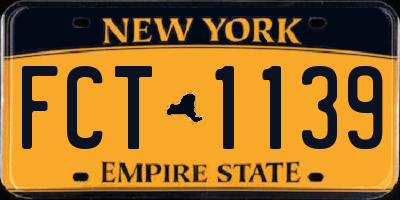 NY license plate FCT1139
