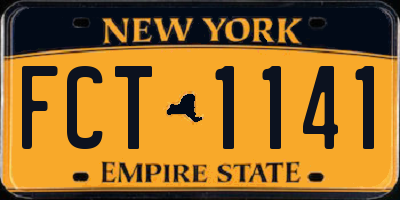 NY license plate FCT1141
