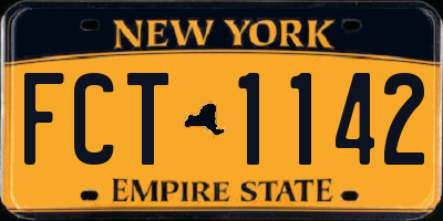 NY license plate FCT1142
