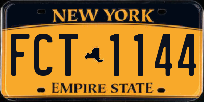 NY license plate FCT1144