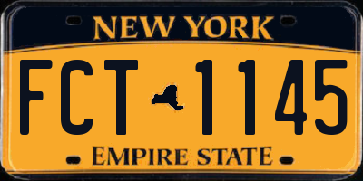 NY license plate FCT1145