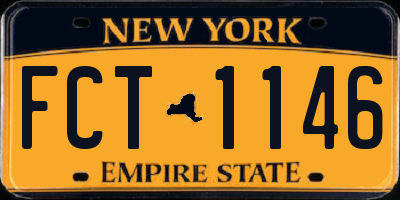 NY license plate FCT1146
