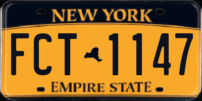 NY license plate FCT1147