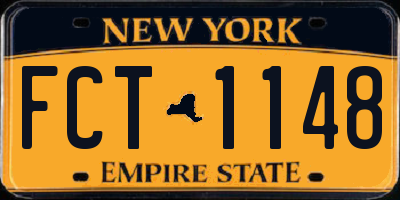 NY license plate FCT1148