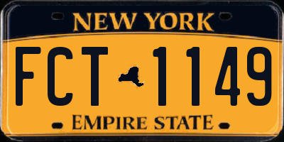 NY license plate FCT1149