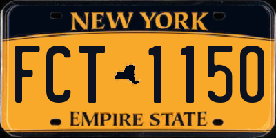 NY license plate FCT1150