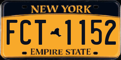 NY license plate FCT1152