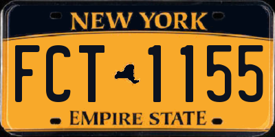 NY license plate FCT1155