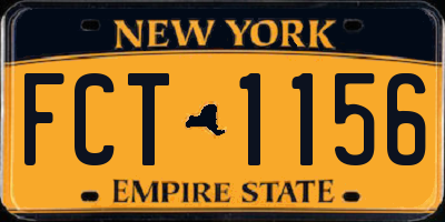 NY license plate FCT1156