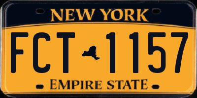 NY license plate FCT1157