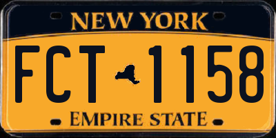 NY license plate FCT1158