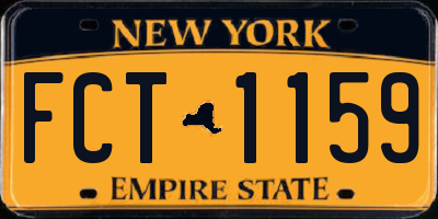 NY license plate FCT1159