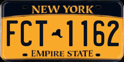 NY license plate FCT1162