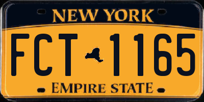 NY license plate FCT1165