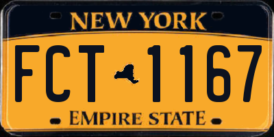 NY license plate FCT1167