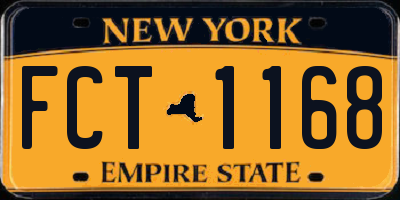 NY license plate FCT1168