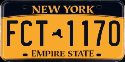 NY license plate FCT1170