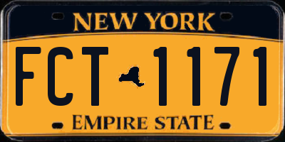 NY license plate FCT1171