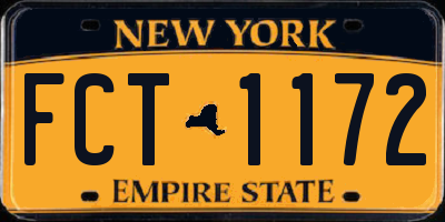 NY license plate FCT1172