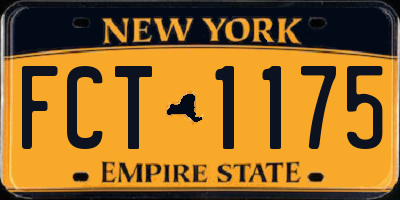 NY license plate FCT1175