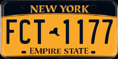 NY license plate FCT1177