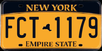 NY license plate FCT1179