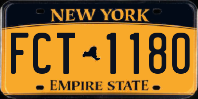 NY license plate FCT1180