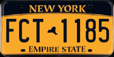 NY license plate FCT1185