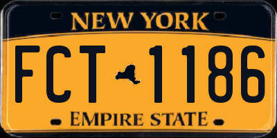 NY license plate FCT1186