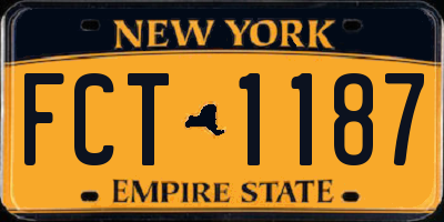 NY license plate FCT1187