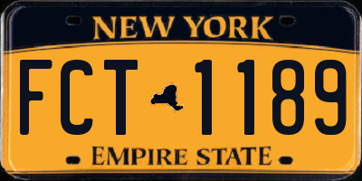 NY license plate FCT1189