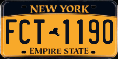 NY license plate FCT1190