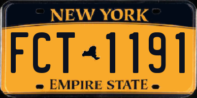 NY license plate FCT1191