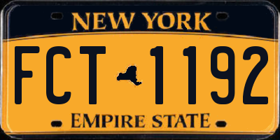 NY license plate FCT1192