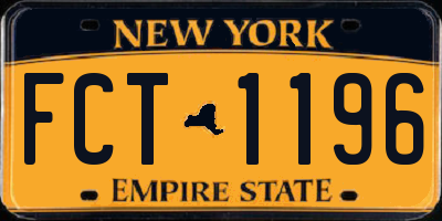 NY license plate FCT1196