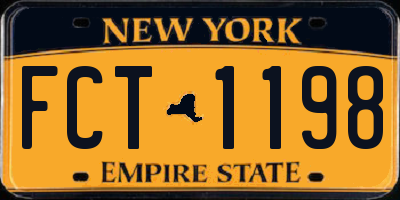 NY license plate FCT1198