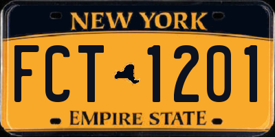 NY license plate FCT1201