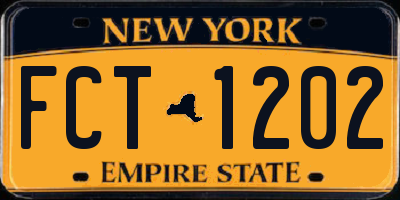 NY license plate FCT1202