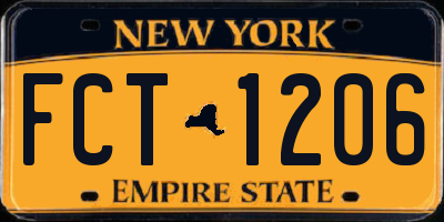 NY license plate FCT1206