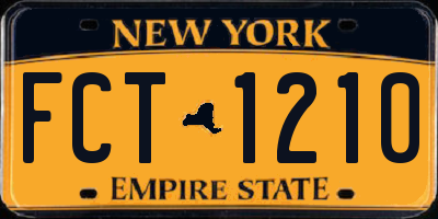 NY license plate FCT1210