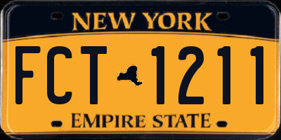 NY license plate FCT1211