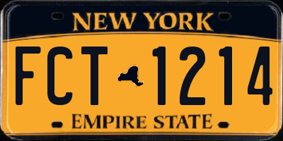 NY license plate FCT1214