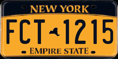 NY license plate FCT1215