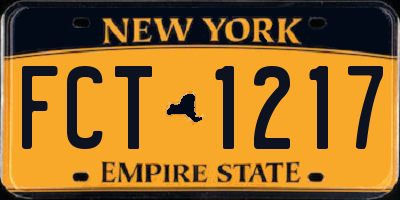 NY license plate FCT1217